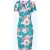 Topvintage exclusive ~ Rita Floral pencil jurk in teal en multi