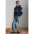 grimelange Gestreepte sweater met capuchon en logo
