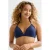 BEACHWAVE voorgevormde halter bikinitop met lurex en textuur donkerblauw