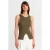 Mouwloze Geribbelde Knopen Cardigan