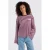 America Today gestreepte longsleeve – aubergine/roze