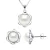 Versiering ketting en oorbellen PETAL zoetwaterparels 8-9mm White 925