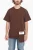 T-shirt met ronde hals en taillezak van katoen in bruin