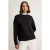 TRENDYOLMİLLA Dames Zwart Effen Lang Oversized Sweatshirts