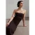 Strapless Bodycon Midi-jurk met Split