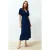 TRENDYOLMİLLA Dames Donkerblauw Effen Maxi Driekwart mouw Casual A-lijn Jurken
