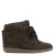 Manfield suède sneakers met sleehak – olijfgroen