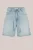 Blue Ridge – Dames mid waist denim short met riem – Mid waist – Lichtblauw – Katoen –