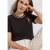 Street One Dames Shirt met geribd detail in Bruin