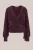 WE Fashion – Dames fluffy vest met overslag – Regular fit – Aubergine –