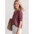 Blouse met korte mouwen, gespleten hals en elastische zoom