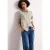 Street One Dames Blouse met lange mouwen en borstzakken in Beige