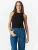 TEESHOPPEN Top ‘ Ribbed ‘  zwart