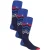Heat Holders – 3 paar Ultra Lite skisokken voor heren – Donkerblauwe Zigzag