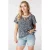 MS Mode gebloemde blousetop Plus Size – blauw