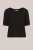 WE Fashion – Dames T-shirt met open structuur – Curve – Regular fit – Zwart –   Plus Size