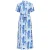 OBJECT midi blazerjurk met ceintuur en print – blauw