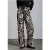 Street One Dames Gedessineerde broek met wijde pijpen in Zwart