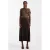 TOPSHOP satijnen midi rok – donkerbruin