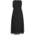 Theory Phyly Strapless midi-jurk met franjes in zwart linnen