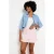 LOLALIZA high waist skinny denim short met overslag detail – lichtroze