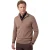 trui Scotland Blue beige half zip normale fit 100% katoen