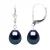 Oorbellen Dangle Kralen Freshwater 89mm Black Pears Wit Goud 18 Karaat