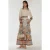 Geprinte Lange Mouwen Maxi Jurk met Riem