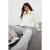 TRENDYOLMİLLA Dames Ecru Effen Lang Oversized Vesten