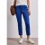 Street One Dames 7/8 Slim Legs broek in satijnlook in Blauw