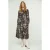 Jurk met dierenprint en knoopdetail