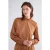 Summum Woman Smocked Top Fine Lurex Jersey Caramel Coffee