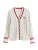 Next Gebreid vest  bloedrood / wit