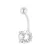 Solitaire Navel Piercing Silver Zirkoniumoxide 925