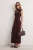 TRENDYOLMİLLA Dames Bruin Abstract Maxi Mouwloos Bodycon Jurken