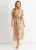 Midi-jurk met bloemenjacquard chiffon