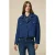 Oltre Wool Blend Knit Boxy Jacket Blue
