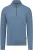 State Of Art Half Zip Trui Wool Blend Melange Blauw