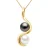 YOU AND ME hanger Tahitian gekweekte parels en Zoetwater 89mm Ronde Yellow Gold