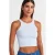 Geribbelde katoenen sweater zonder mouwen Crop Top