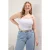 Trendyol Curve Dames Wit Effen Mouwloos Getailleerd Grote maten Blouses