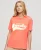 Superdry Vrouwen Retro Flock T-shirt met Relaxte Pasvorm Rood