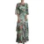 Floralprint Zijde Chiffon Lange Jurk