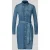 Lauren Ralph Lauren Knie-lange denimjurk met Strikceintuur Model ‘JAMEIKA’