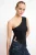 TRENDYOLMİLLA Dames Zwart Effen Mouwloos Getailleerd Blouses