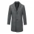 Heren lange slim fit winter warme zakelijke wollen jas grijs