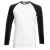 Fruit Of The Loom Heren baseballshirt met lange mouwen (Wit/Zwart)