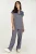 Blauwe mouwloze top in denimstijl