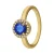 Lucardi Ring  kobaltblauw / goud / transparant