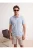 TRENDYOL MAN Heren Blauw Gestructureerd Kort Regular fit Poloshirts